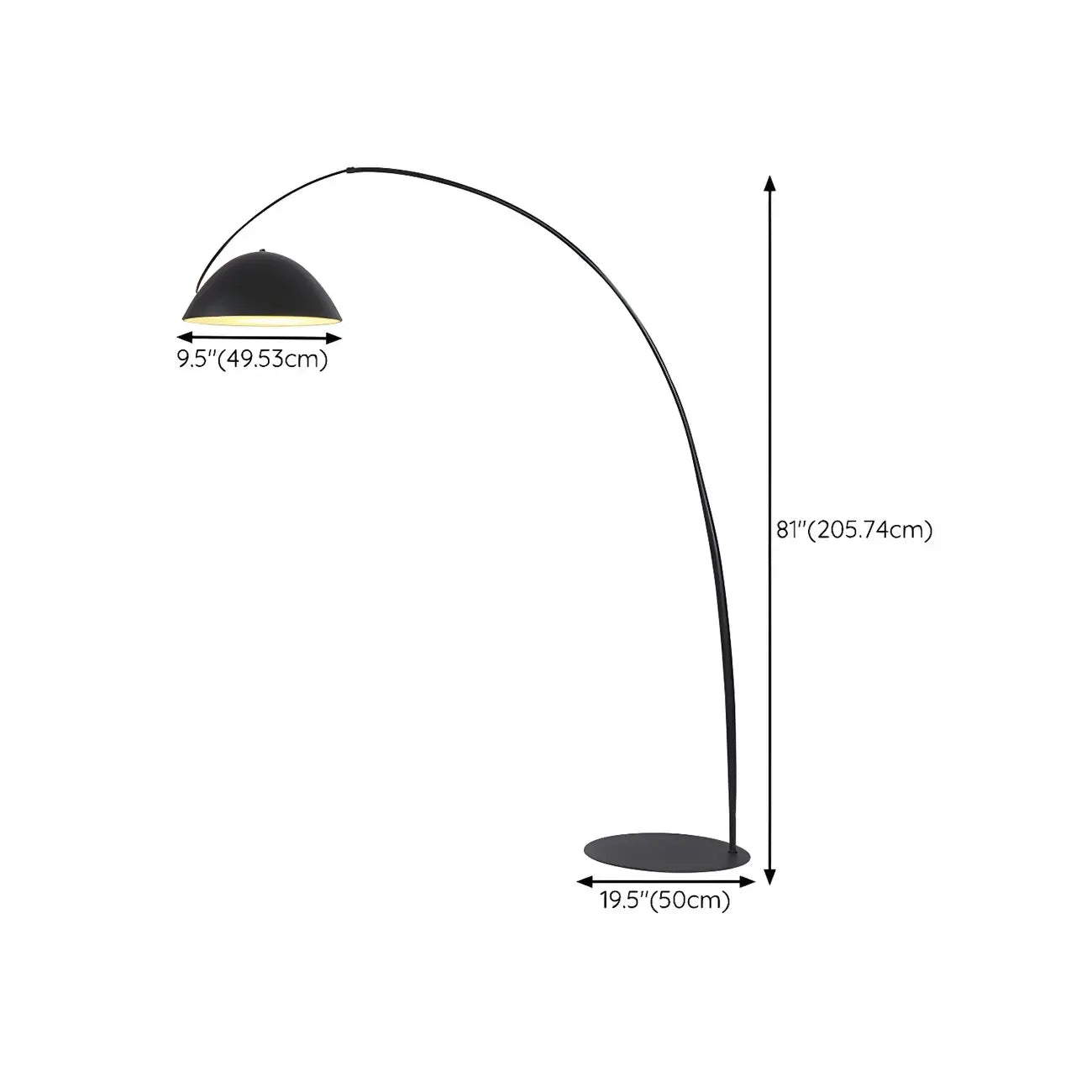 Black Metal Fishing Line Cone Floor Lamp