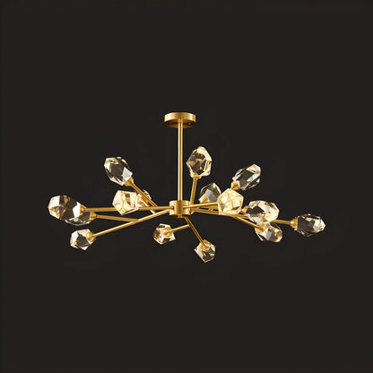 Modern Gold Sputnik Chandelier Crystal Shade
