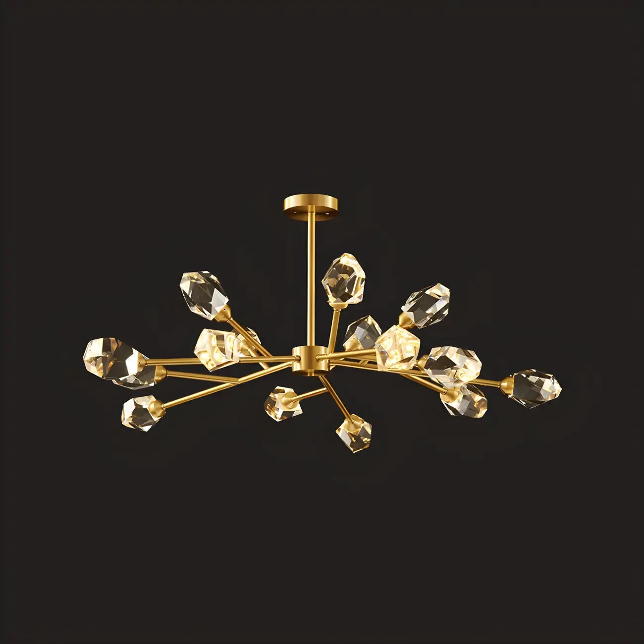 Modern Gold Sputnik Chandelier Crystal Shade