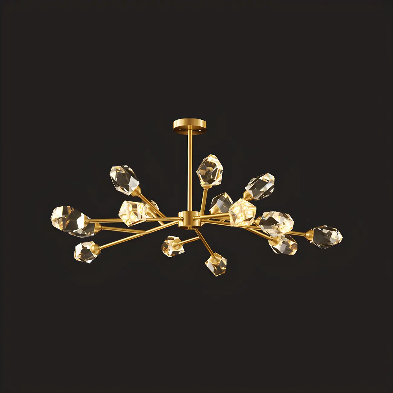Modern Gold Sputnik Chandelier Crystal Shade