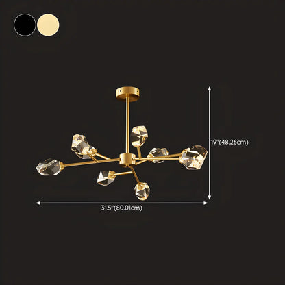 Modern Gold Sputnik Chandelier Crystal Shade