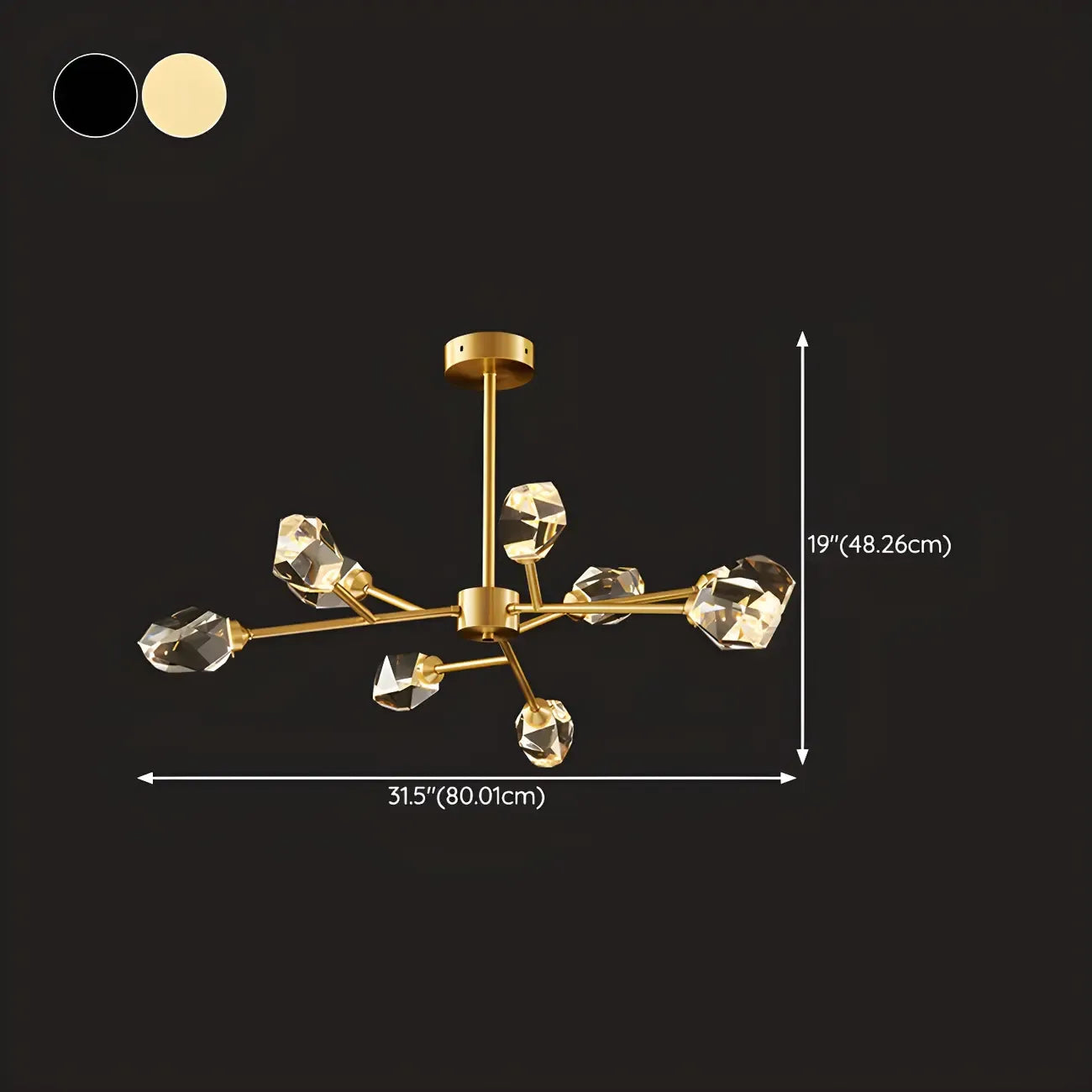 Modern Gold Sputnik Chandelier Crystal Shade