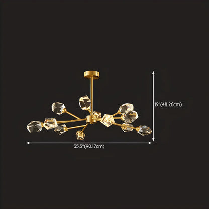 Modern Gold Sputnik Chandelier Crystal Shade