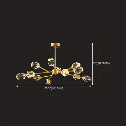 Modern Gold Sputnik Chandelier Crystal Shade