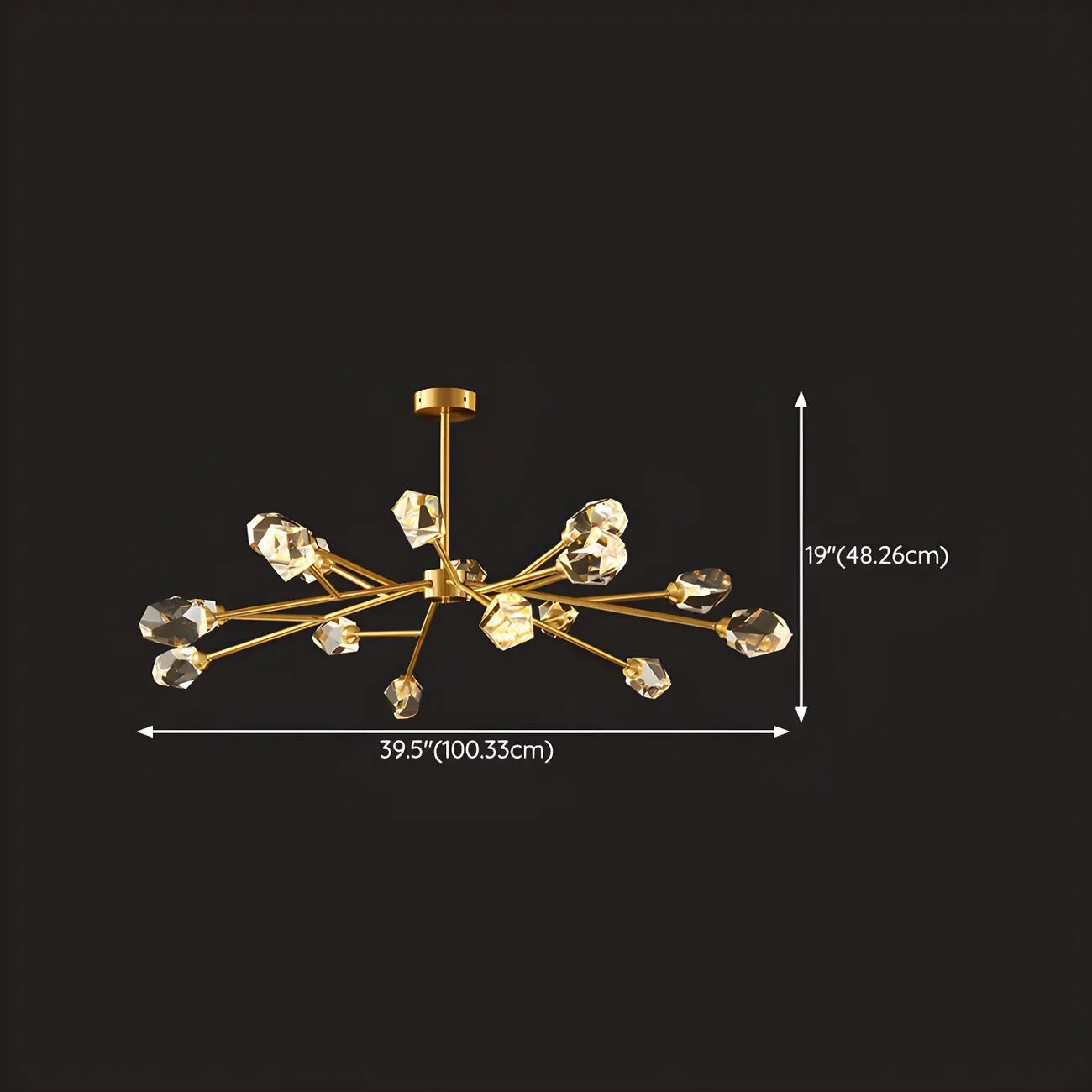 Modern Gold Sputnik Chandelier Crystal Shade