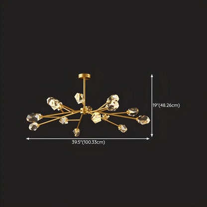 Modern Gold Sputnik Chandelier Crystal Shade