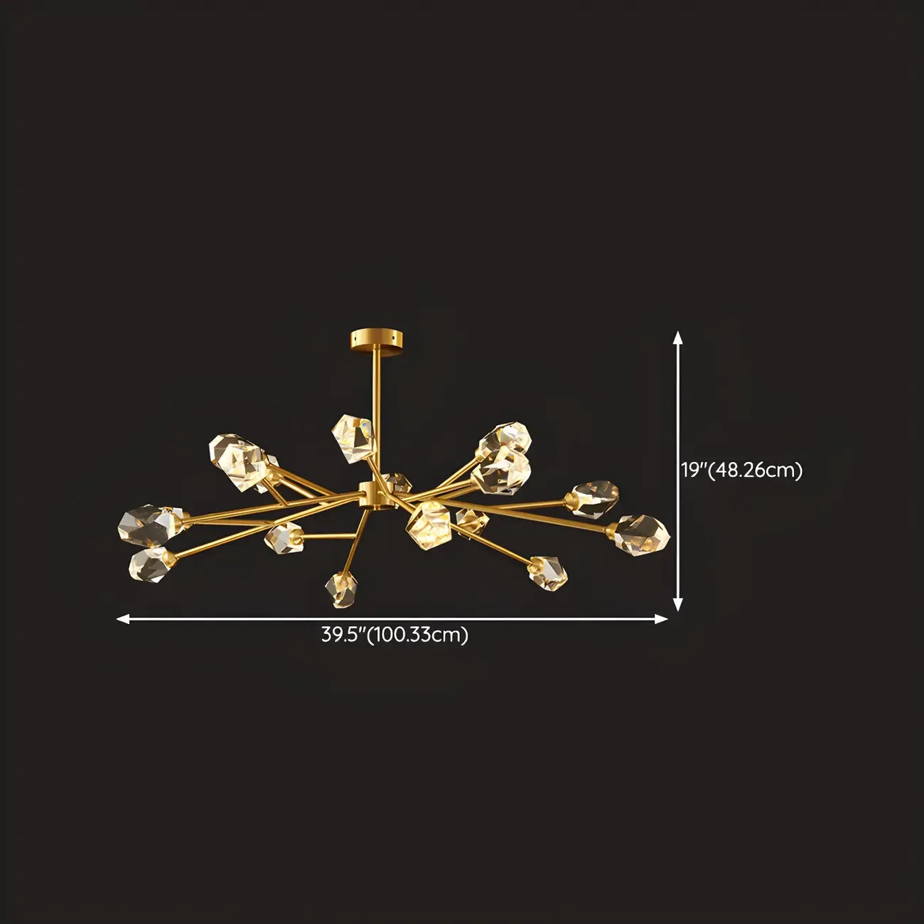 Modern Gold Sputnik Chandelier Crystal Shade