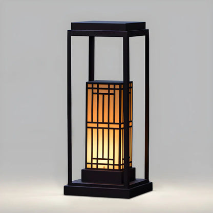Oriental Retro Solar Rectangle Vertical Outdoor Post Lights
