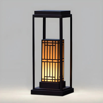 Oriental Retro Solar Rectangle Vertical Outdoor Post Lights