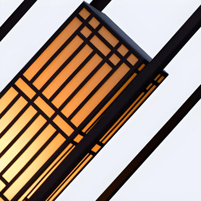 Oriental Retro Solar Rectangle Vertical Outdoor Post Lights