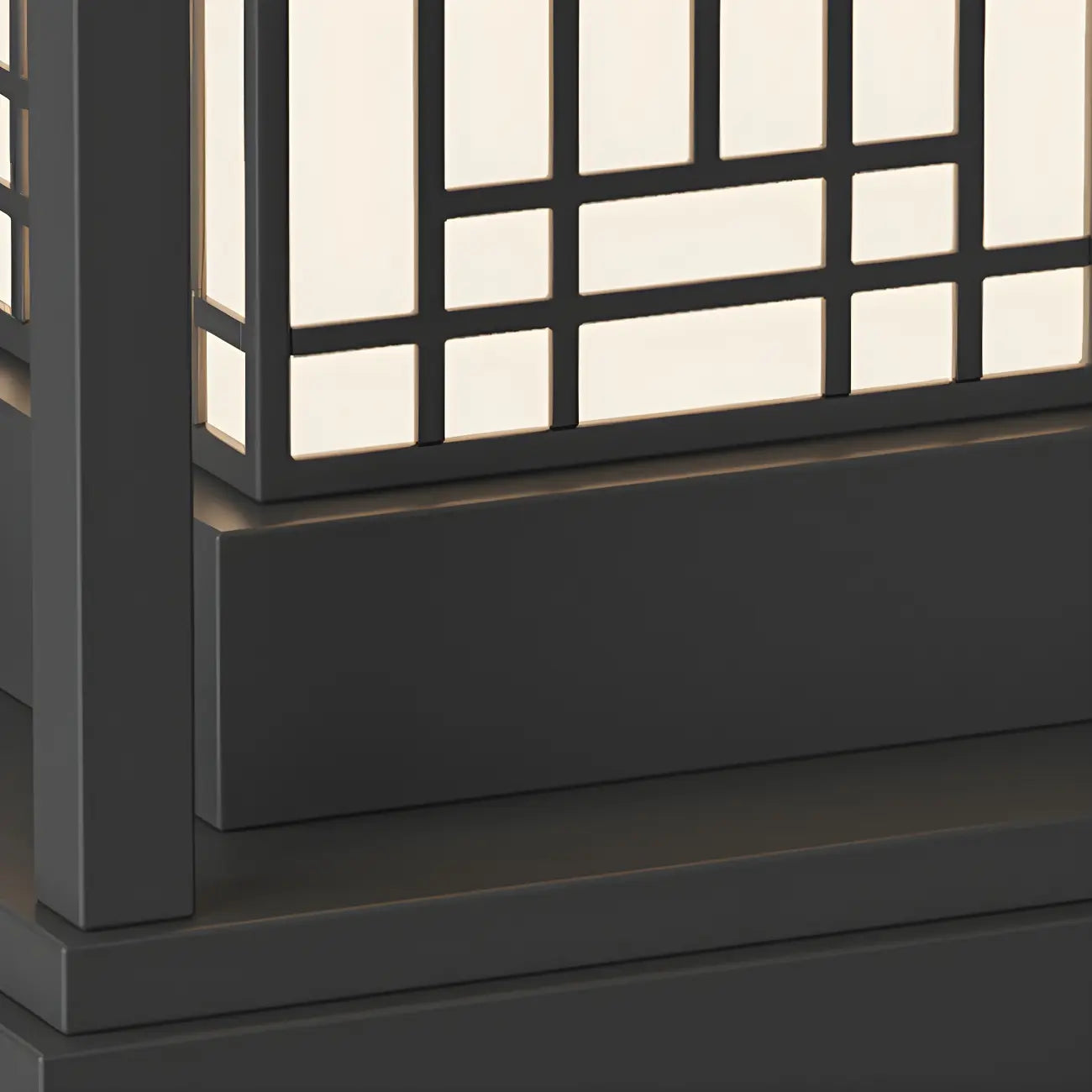 Oriental Retro Solar Rectangle Vertical Outdoor Post Lights