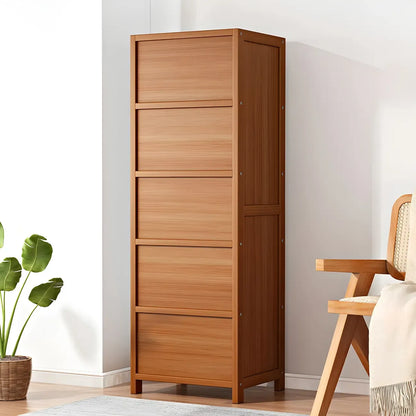 Narrow Wooden Multi-Drawer Corner Display Cabinet