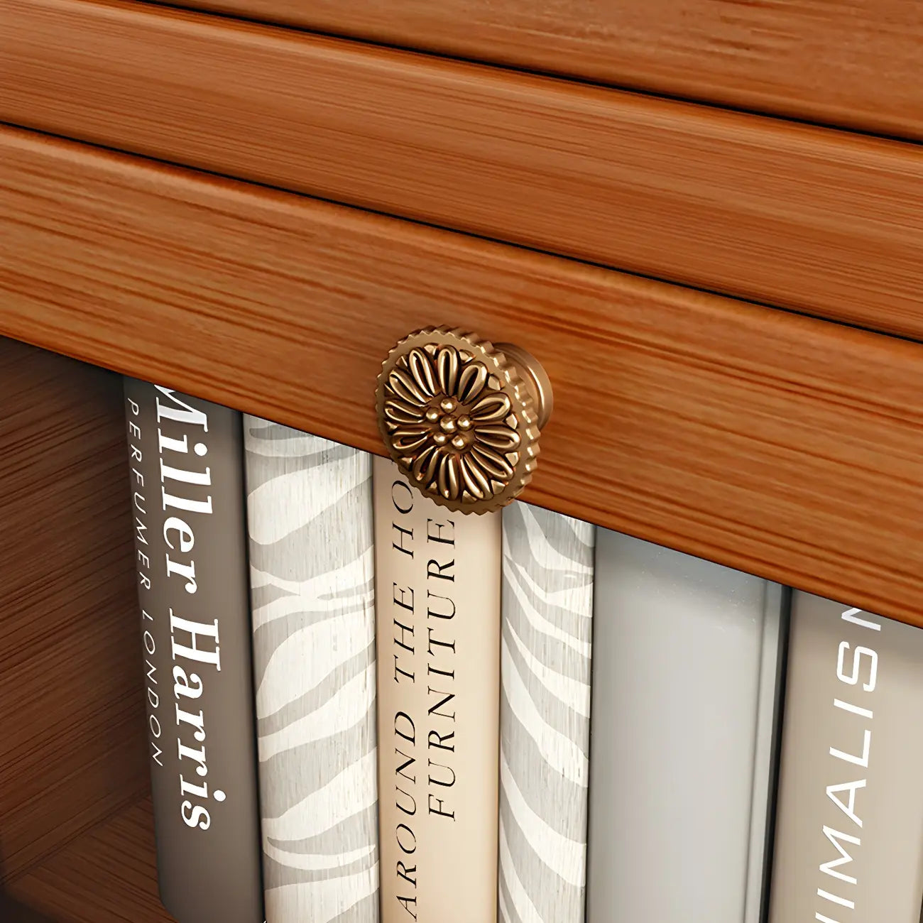 Narrow Wooden Multi-Drawer Corner Display Cabinet
