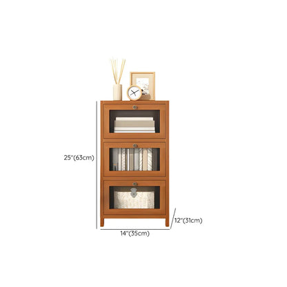 Narrow Wooden Multi-Drawer Corner Display Cabinet