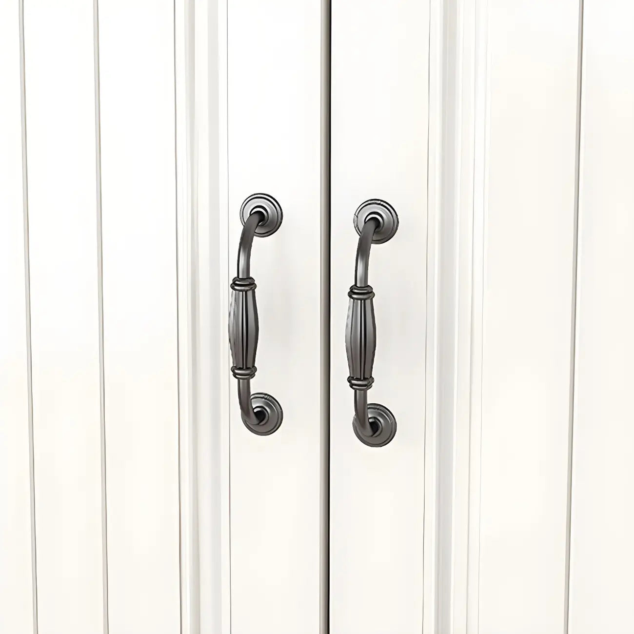 Classic White-Brown Wood Metal Storage Combo Dresser