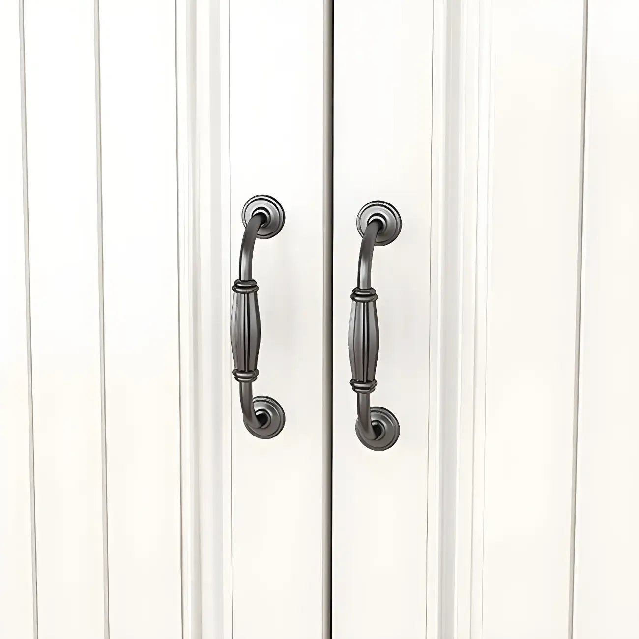 Classic White-Brown Wood Metal Storage Combo Dresser