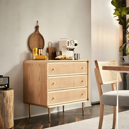 Traditional Natural Wooden Dresser with Drawer