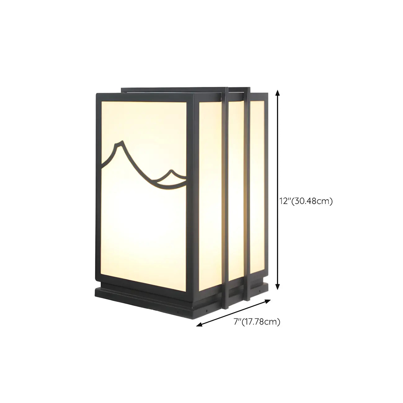 Sophisticated Rectangle Vertical White Shade Post Cap Light