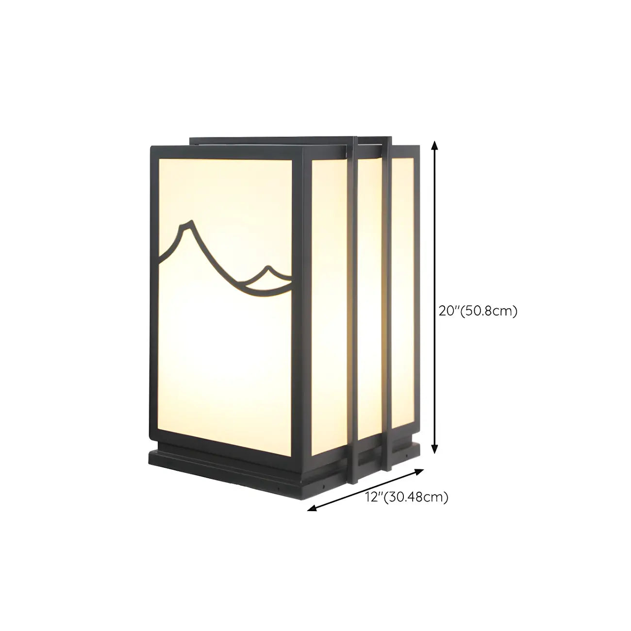 Sophisticated Rectangle Vertical White Shade Post Cap Light