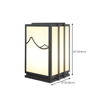 Sophisticated Rectangle Vertical White Shade Post Cap Light