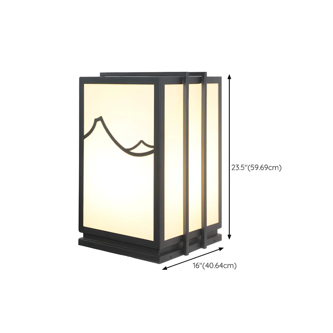 Sophisticated Rectangle Vertical White Shade Post Cap Light