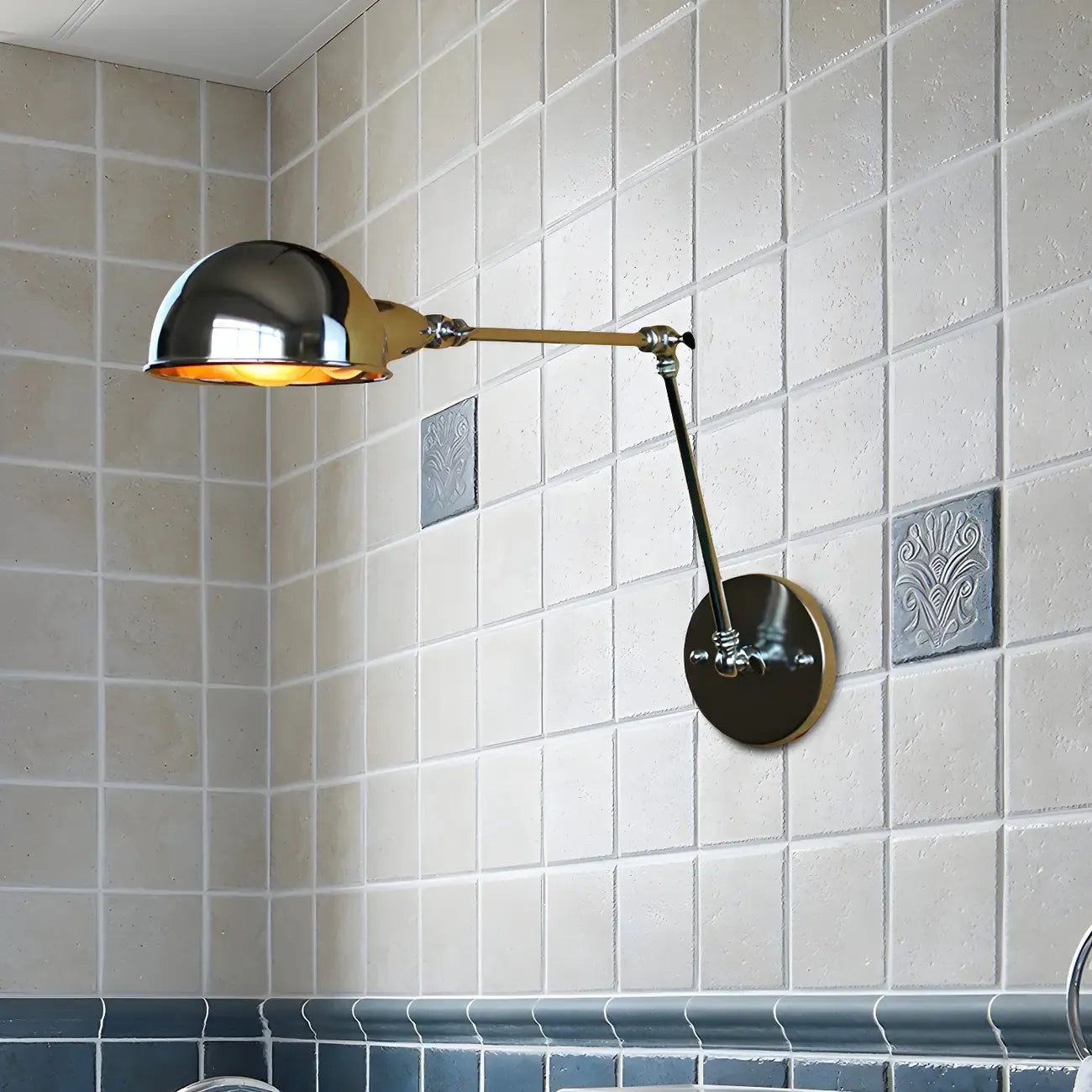 Retro Dome Metal Swing Arm Wall Light
