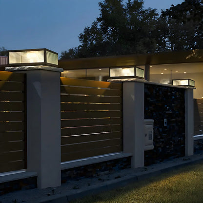 Color-Changing Rectangle Solar Outdoor Post Lights