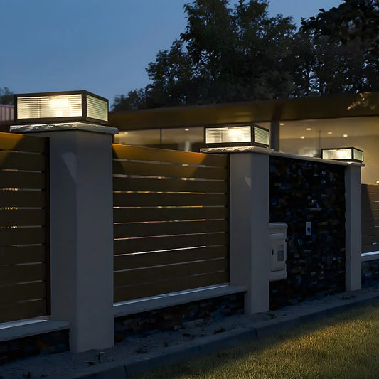 Color-Changing Rectangle Solar Outdoor Post Lights
