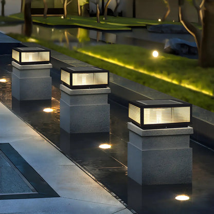 Color-Changing Rectangle Solar Outdoor Post Lights
