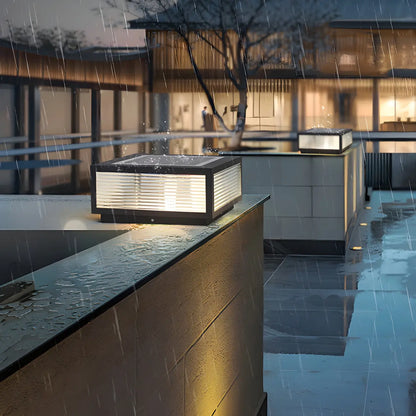 Color-Changing Rectangle Solar Outdoor Post Lights