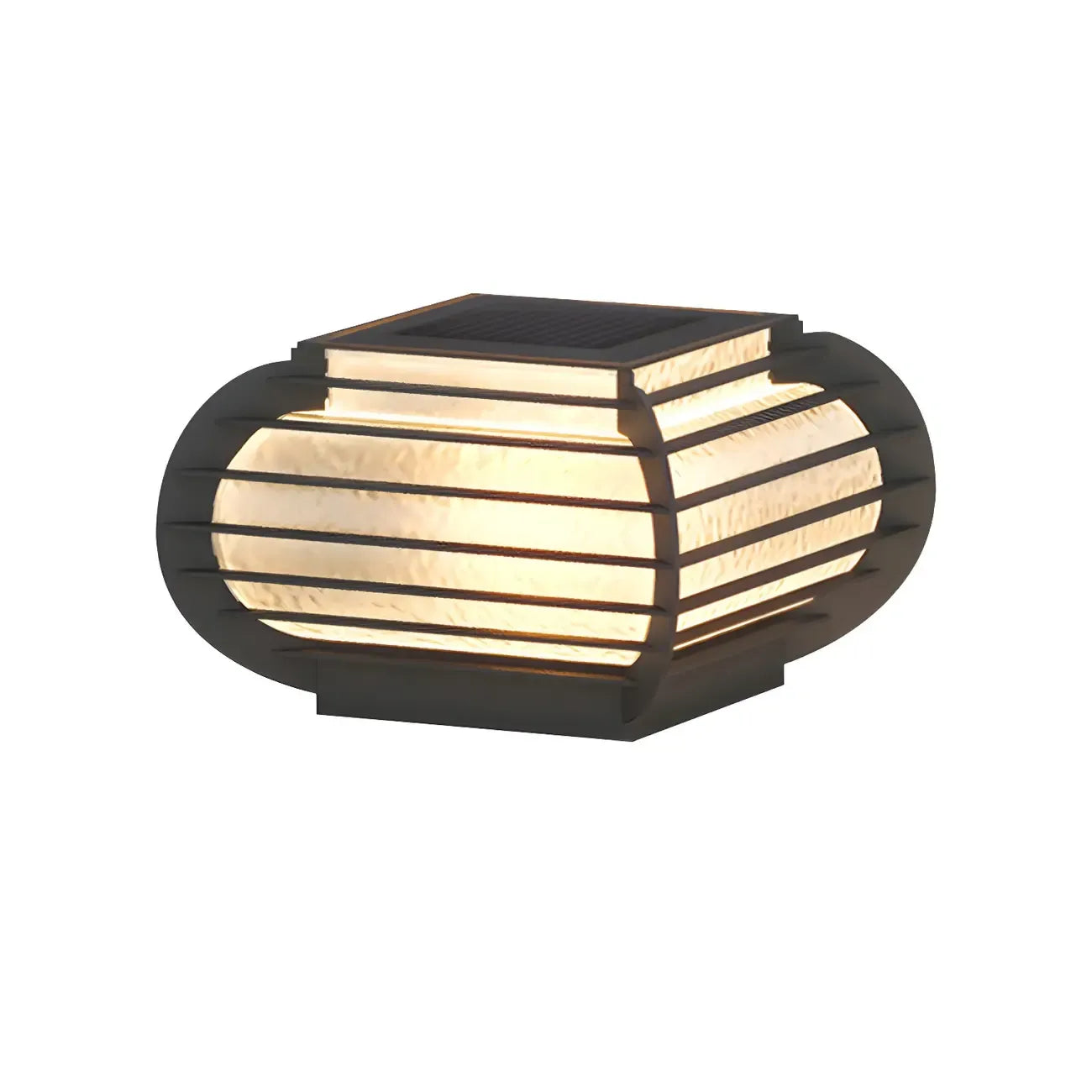 Drum Shape Metal Outdoor Grid Post Cap Light
