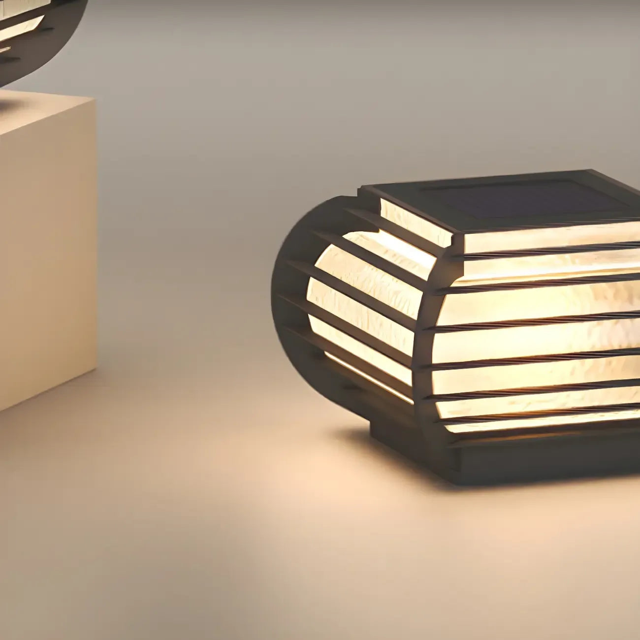 Drum Shape Metal Outdoor Grid Post Cap Light