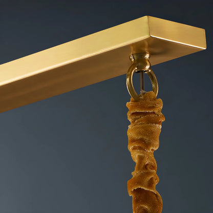 Large Linear Metal Crystal Gold Pendant Light for Kitchen
