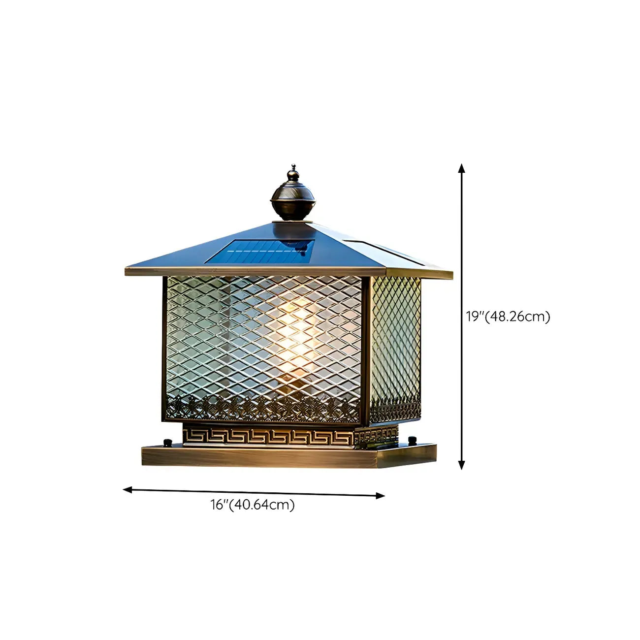Simple Oriental Bronze Metal Post Cap Light