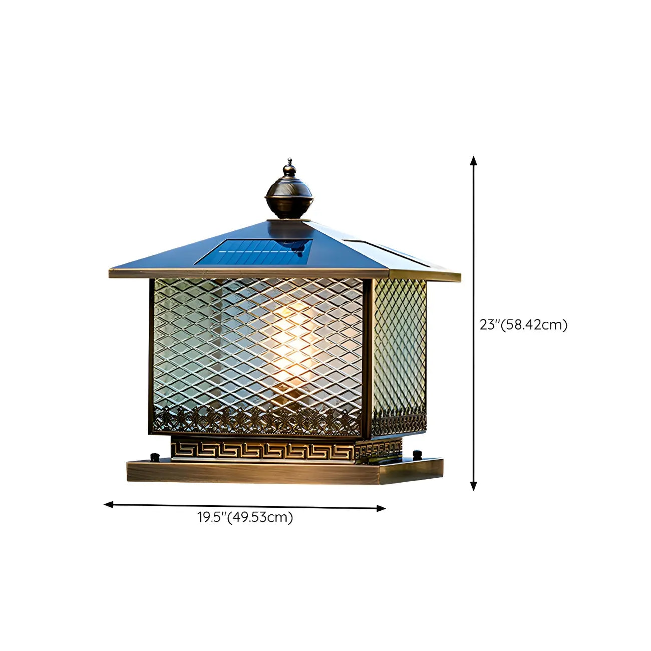 Simple Oriental Bronze Metal Post Cap Light