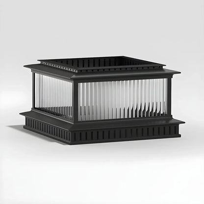 Hollowed Black Metal Solar Outdoor Post Lights