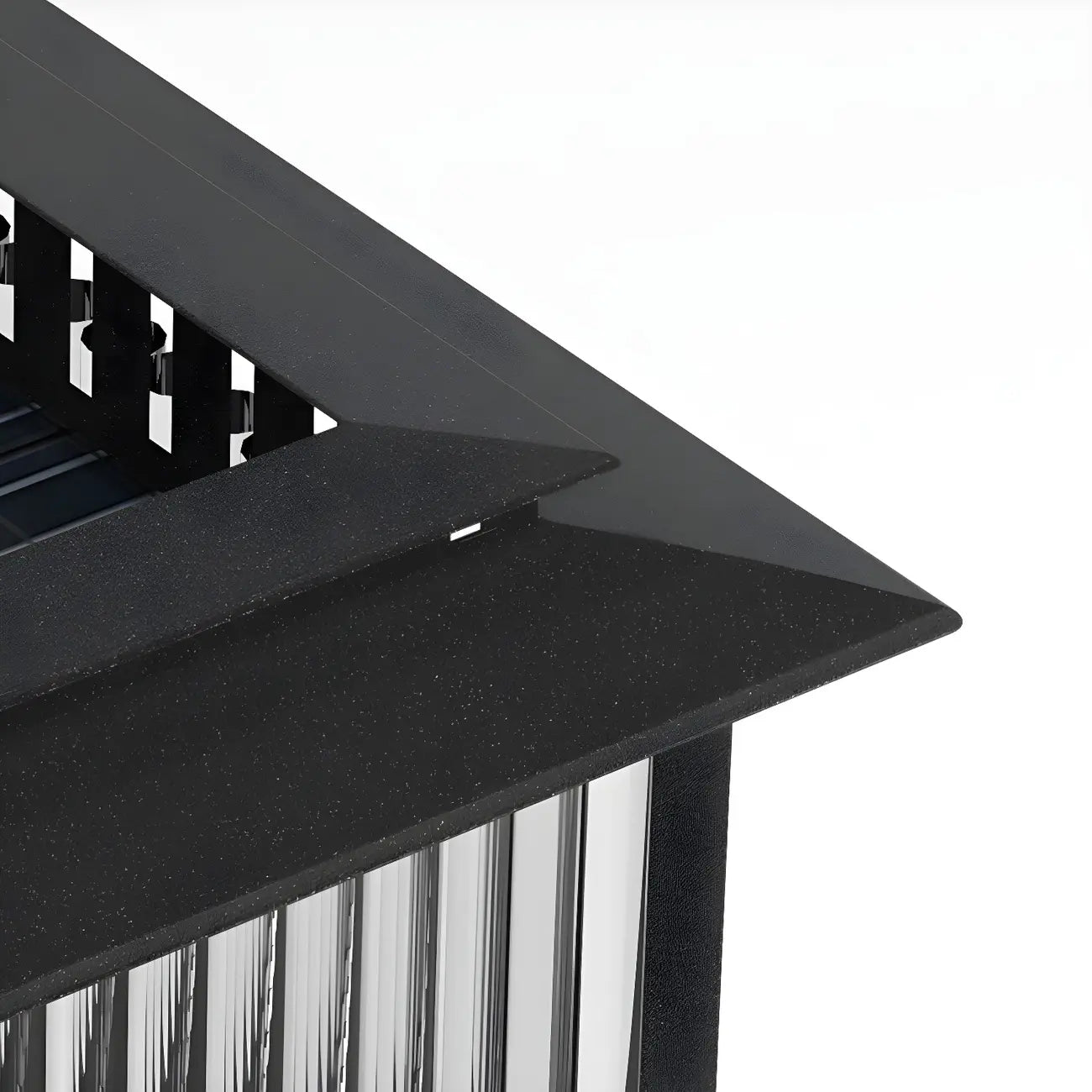 Hollowed Black Metal Solar Outdoor Post Lights