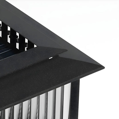 Hollowed Black Metal Solar Outdoor Post Lights