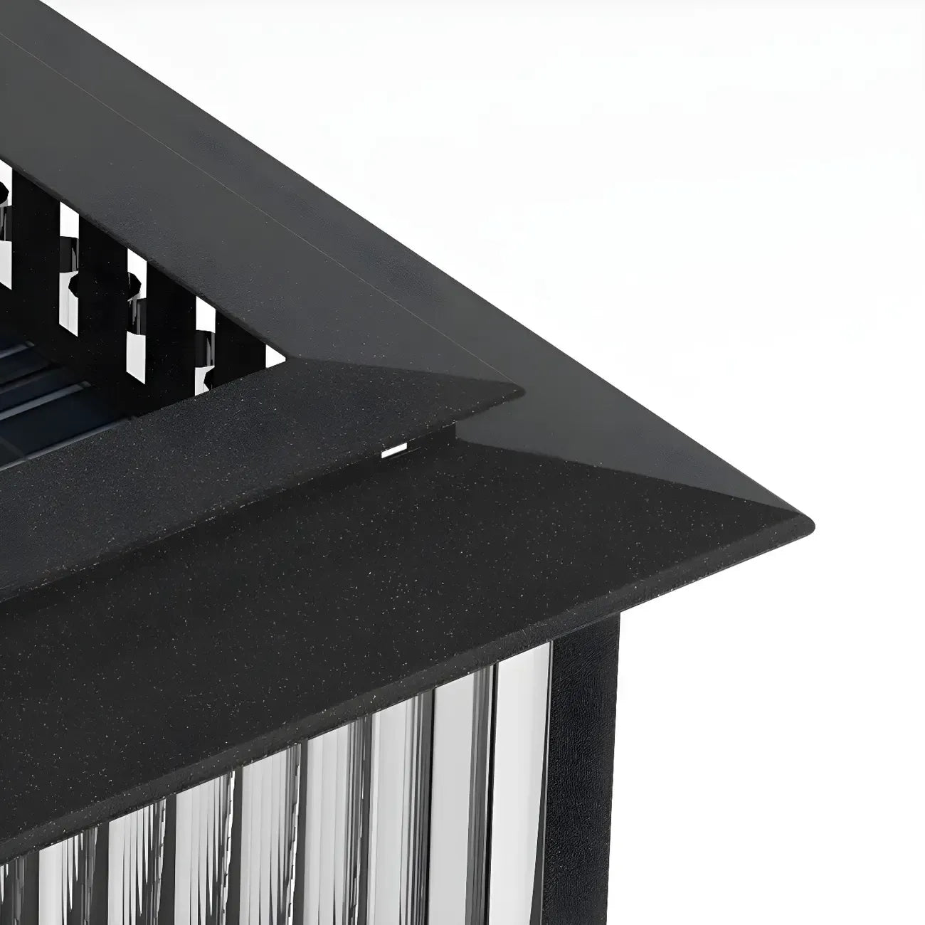 Hollowed Black Metal Solar Outdoor Post Lights