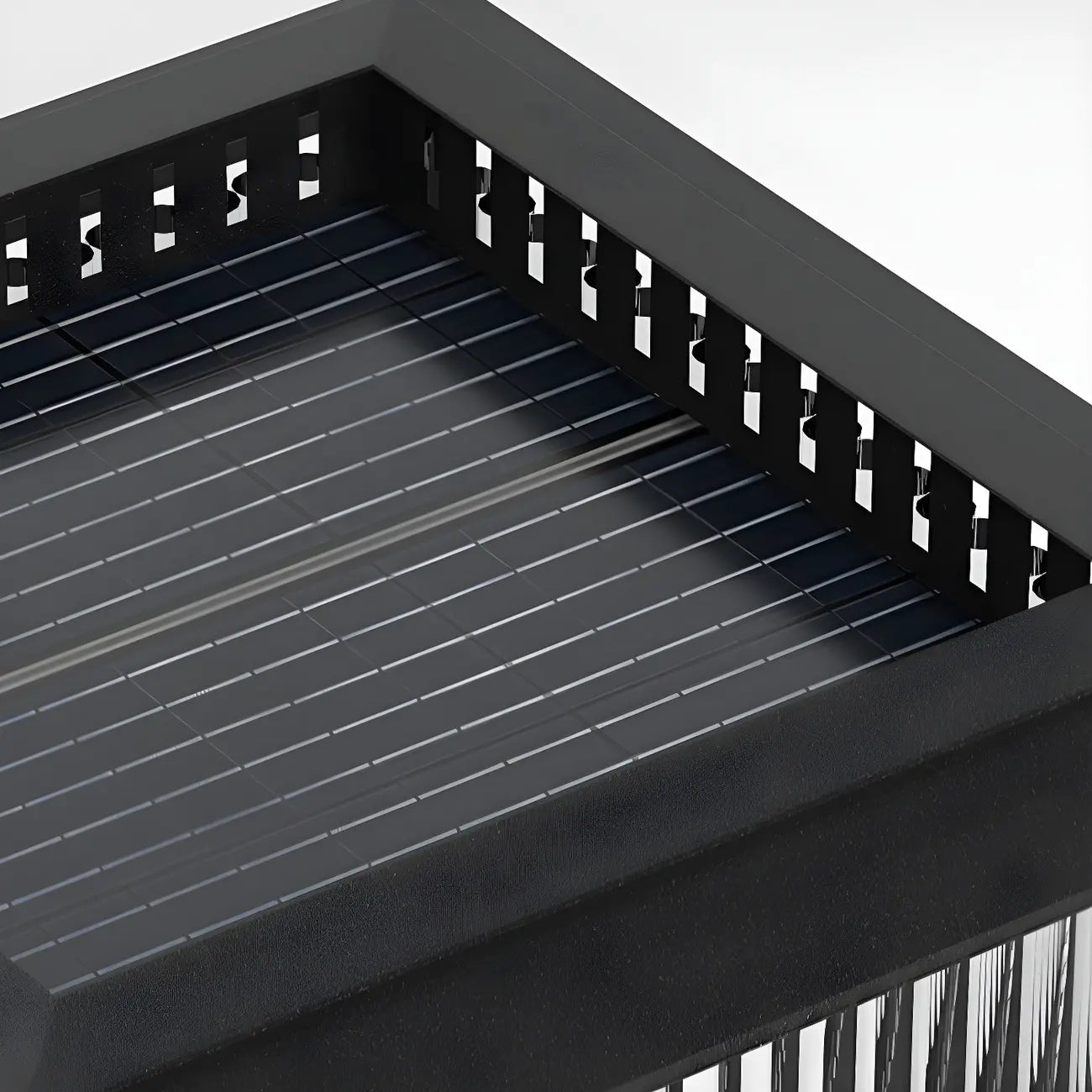 Hollowed Black Metal Solar Outdoor Post Lights