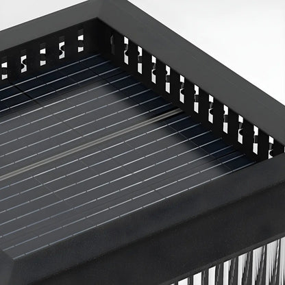 Hollowed Black Metal Solar Outdoor Post Lights