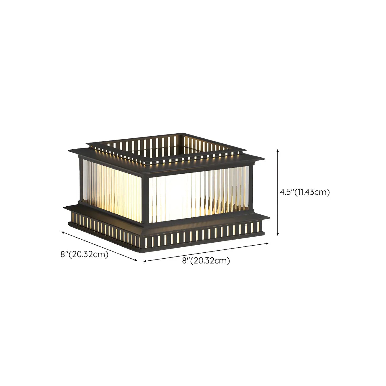 Hollowed Black Metal Solar Outdoor Post Lights