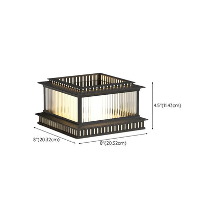 Hollowed Black Metal Solar Outdoor Post Lights