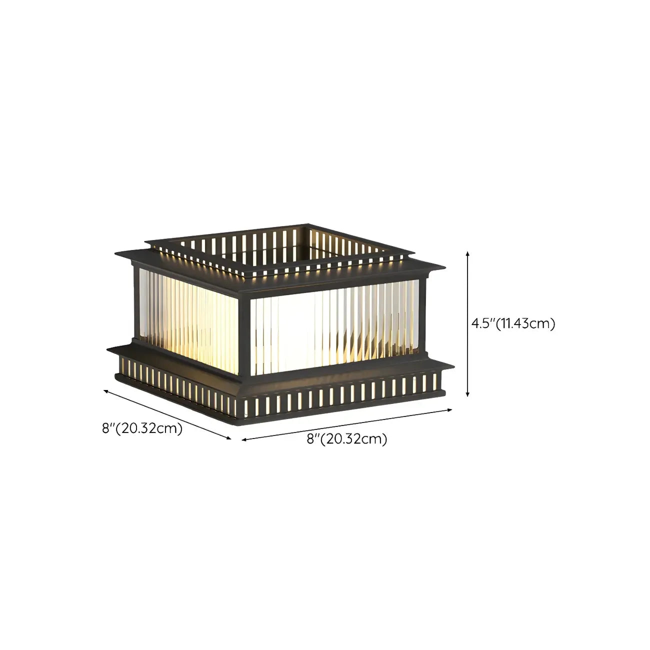 Hollowed Black Metal Solar Outdoor Post Lights