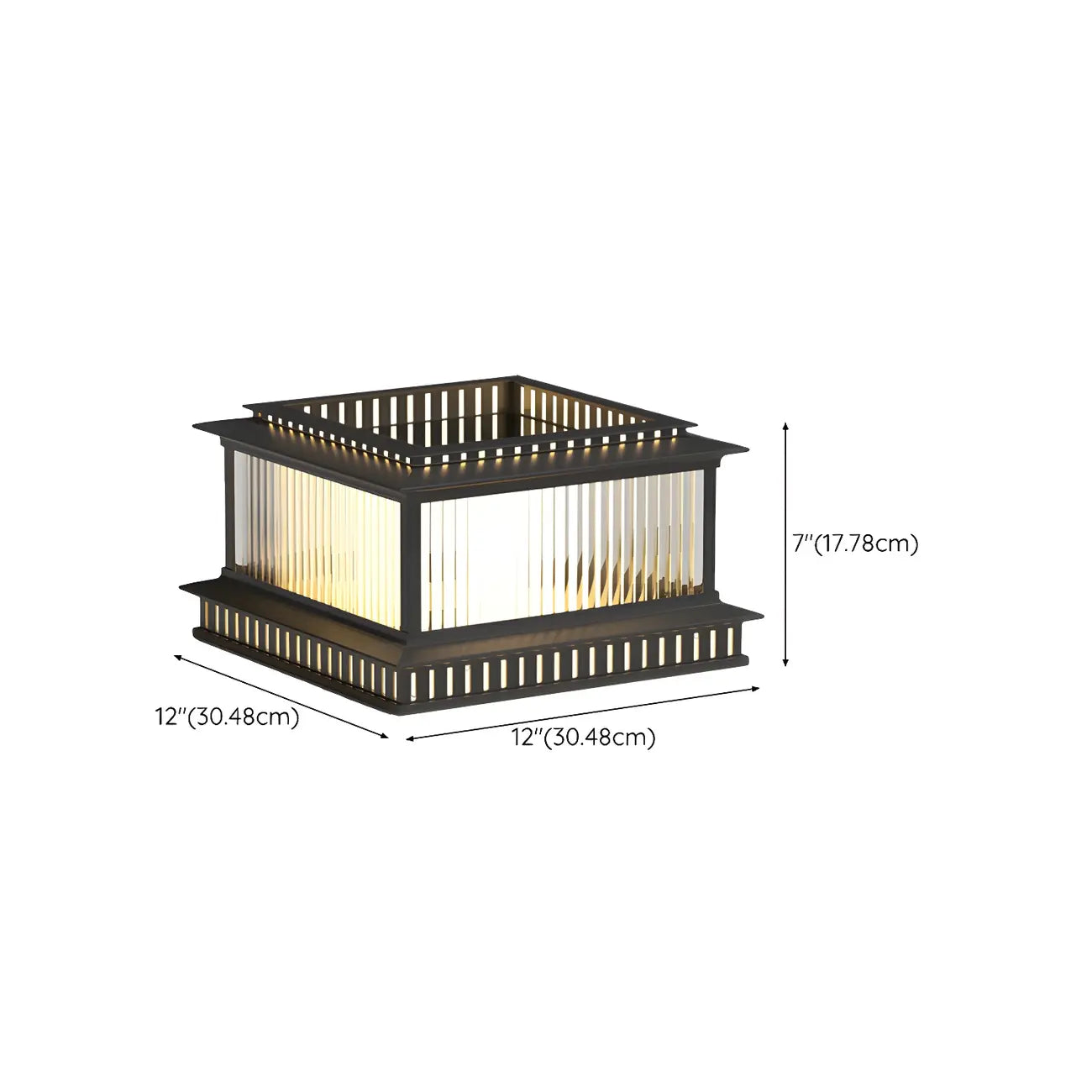 Hollowed Black Metal Solar Outdoor Post Lights