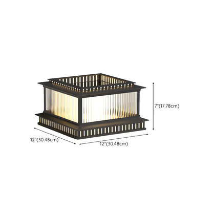 Hollowed Black Metal Solar Outdoor Post Lights