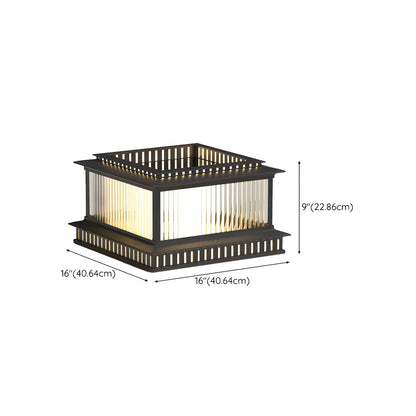 Hollowed Black Metal Solar Outdoor Post Lights