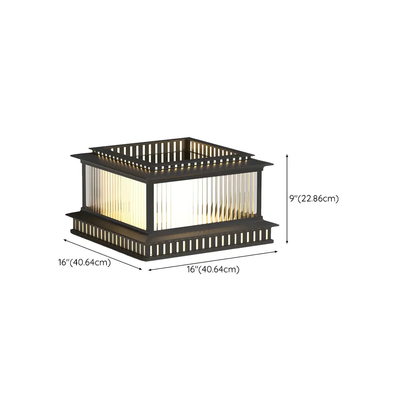 Hollowed Black Metal Solar Outdoor Post Lights