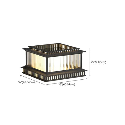 Hollowed Black Metal Solar Outdoor Post Lights