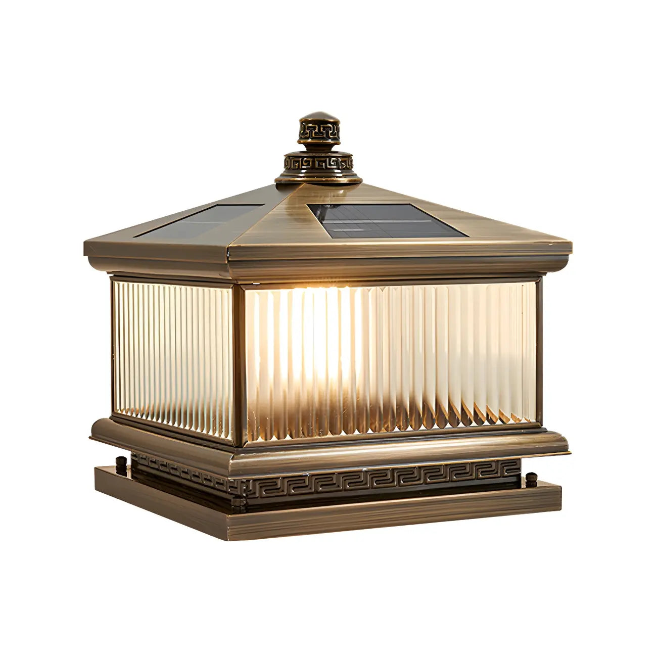 Oriental Bronze 3-Color LED Solar Outdoor Post Lights